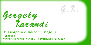 gergely karandi business card