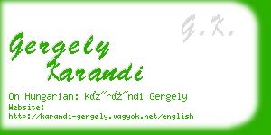 gergely karandi business card